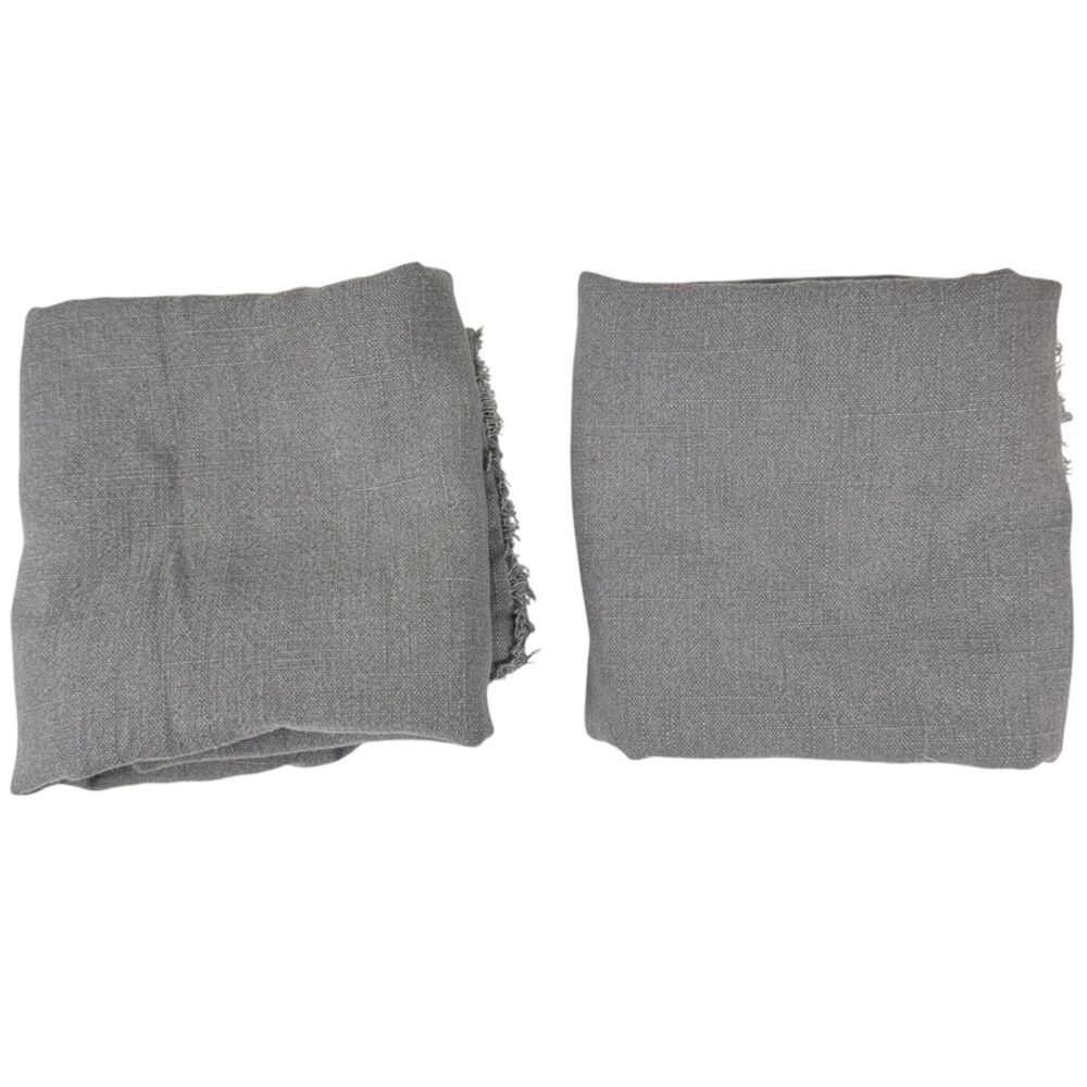 Casaluna Gray Frayed Edge Rayon Linen Cotton Blend Standard Size Pillow Shams